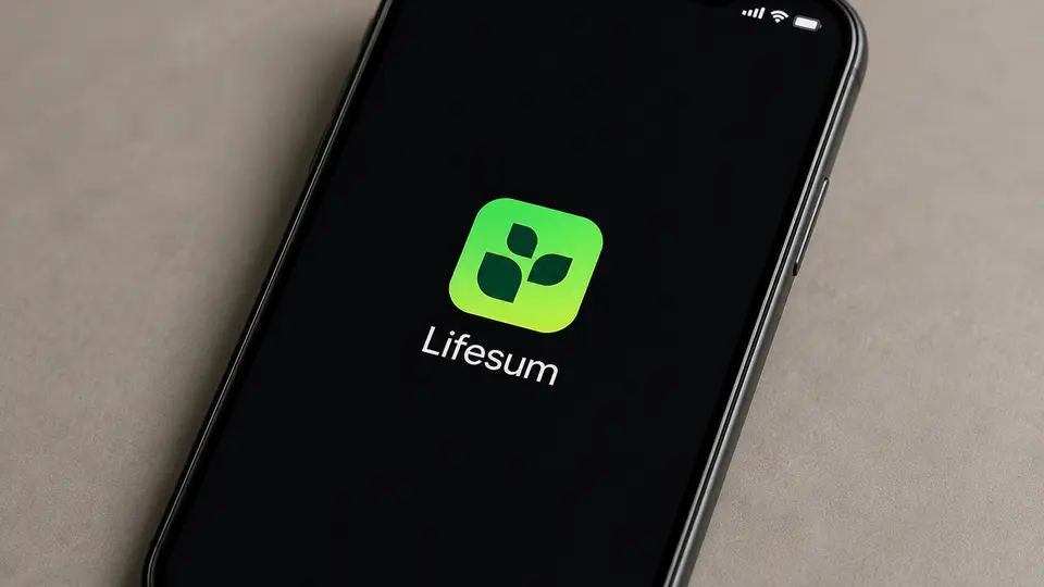 A close-up of an iPhone screen showing the Lifesum logo