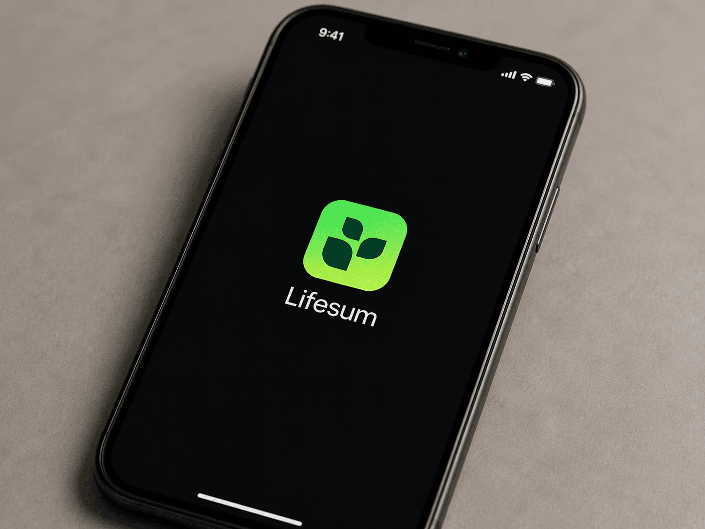 A close-up of an iPhone screen showing the Lifesum logo