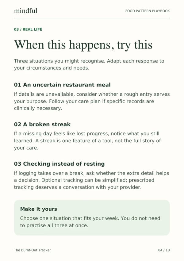 The Burnt-Out Tracker playbook page 4