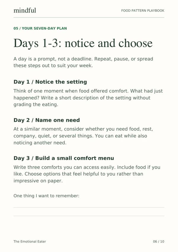 The Emotional Eater playbook page 6