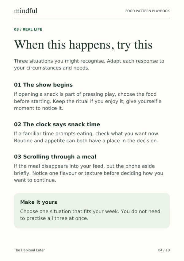 The Habitual Eater playbook page 4