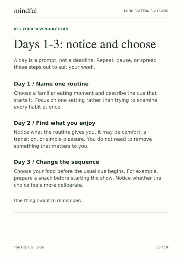 The Habitual Eater playbook page 6