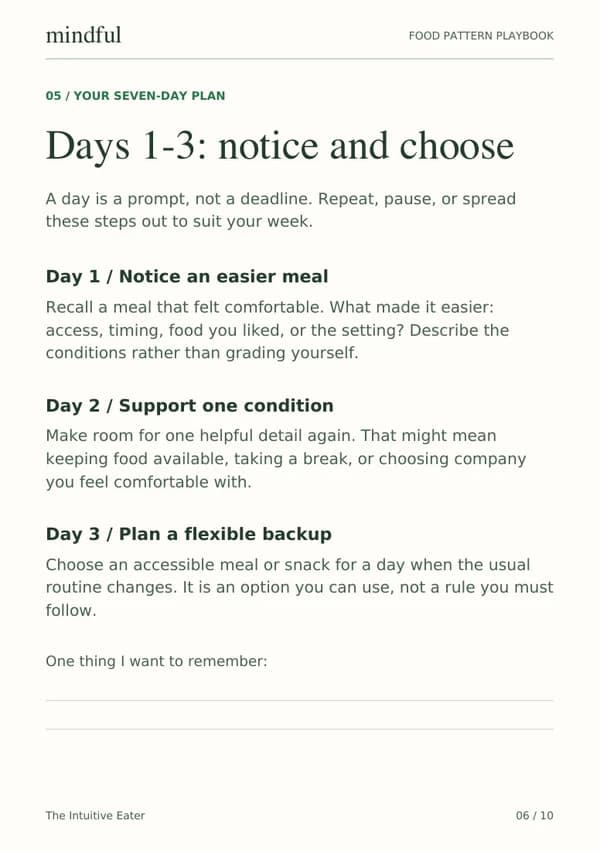 The Intuitive Eater playbook page 6