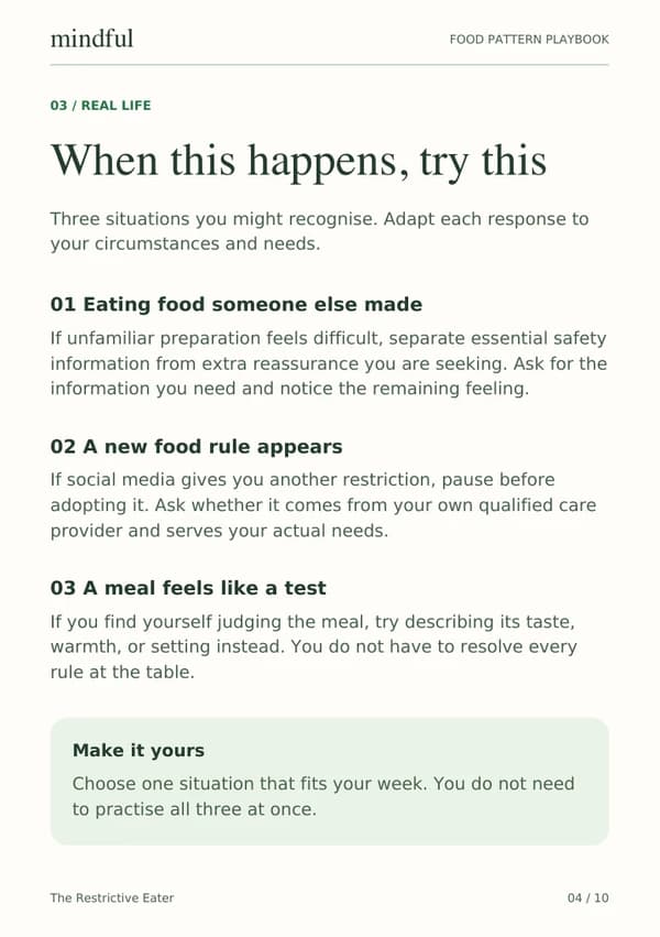 The Restrictive Eater playbook page 4