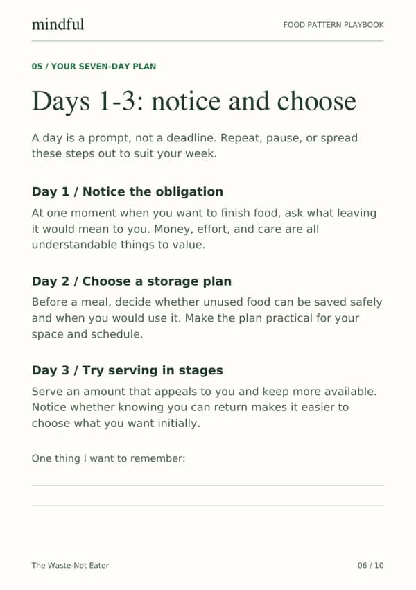The Waste-Not Eater playbook page 6