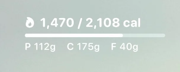 Lock screen rectangular widget with calorie total and macro breakdown